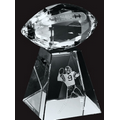Faceted Football Award with Tall Base - Large
